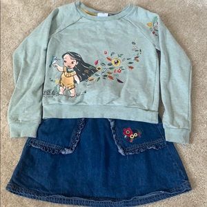 Girls Disney Animation Pocahontas outfit size 7/8